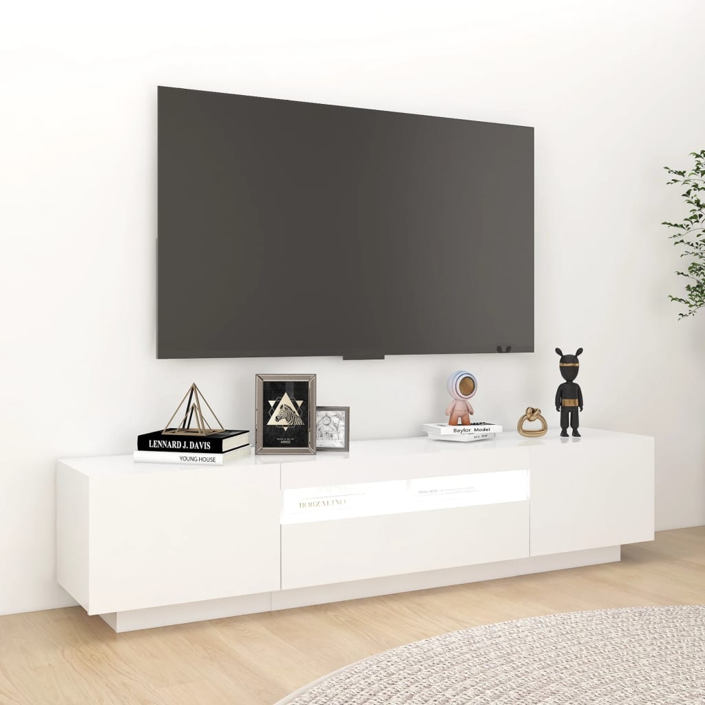 Fehér tv-szekrény led-lámpákkal 180 x 35 x 40 cm Fehér tv-szekrény led-lámpákkal 180 x 35 x 40 cm