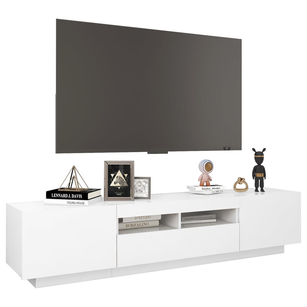 Fehér tv-szekrény led-lámpákkal 180 x 35 x 40 cm Fehér tv-szekrény led-lámpákkal 180 x 35 x 40 cm