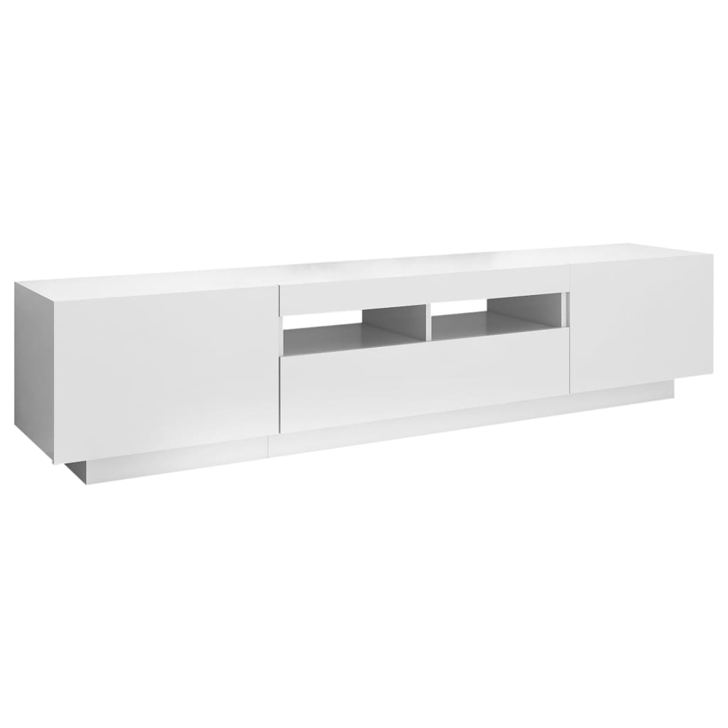 Fehér tv-szekrény led-lámpákkal 180 x 35 x 40 cm Fehér tv-szekrény led-lámpákkal 180 x 35 x 40 cm