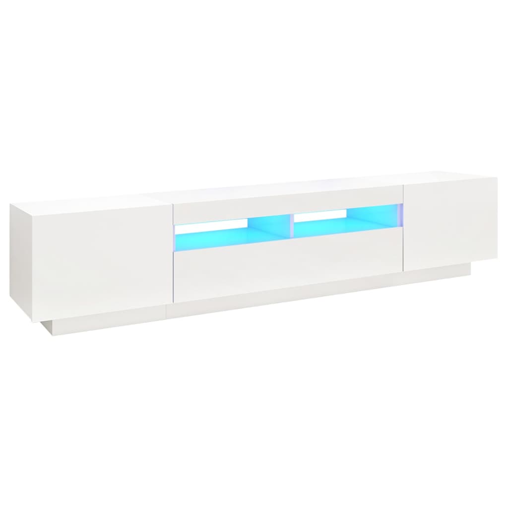 Fehér tv-szekrény led-lámpákkal 200 x 35 x 40 cm Fehér tv-szekrény led-lámpákkal 200 x 35 x 40 cm