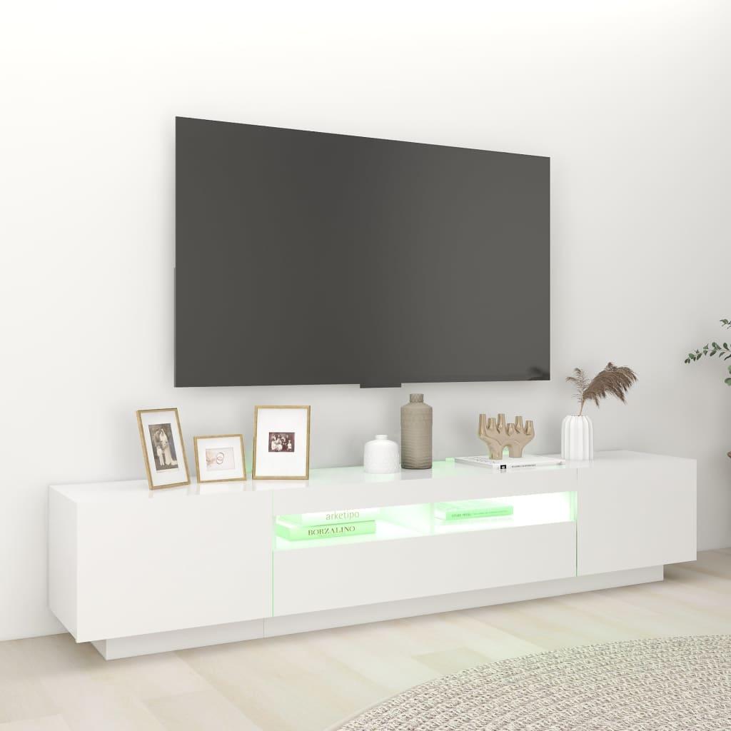 Fehér tv-szekrény led-lámpákkal 200 x 35 x 40 cm Fehér tv-szekrény led-lámpákkal 200 x 35 x 40 cm
