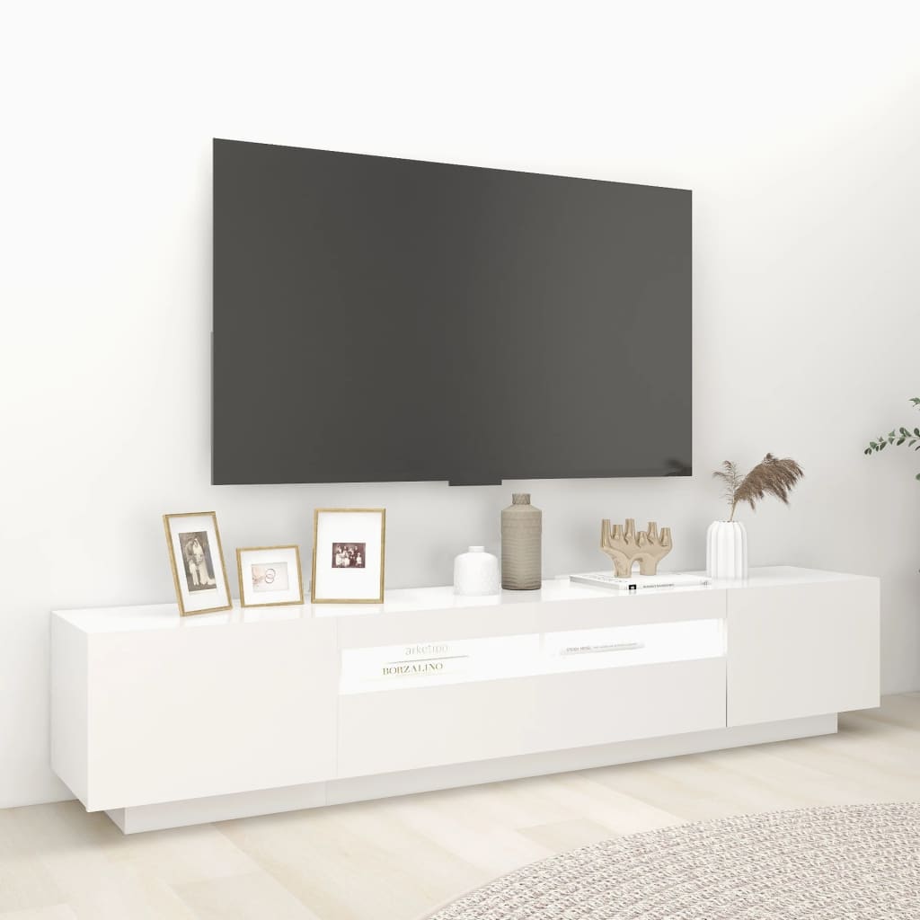 Fehér tv-szekrény led-lámpákkal 200 x 35 x 40 cm Fehér tv-szekrény led-lámpákkal 200 x 35 x 40 cm