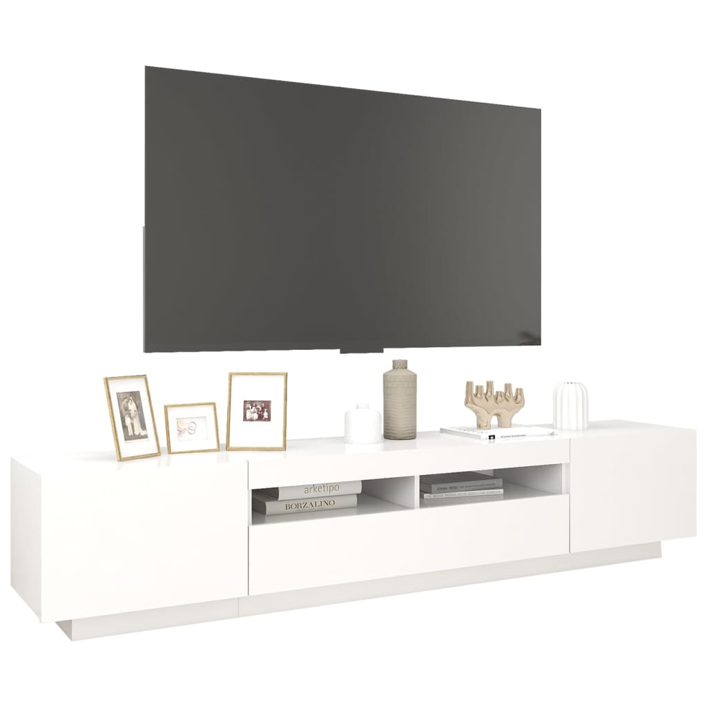 Fehér tv-szekrény led-lámpákkal 200 x 35 x 40 cm Fehér tv-szekrény led-lámpákkal 200 x 35 x 40 cm
