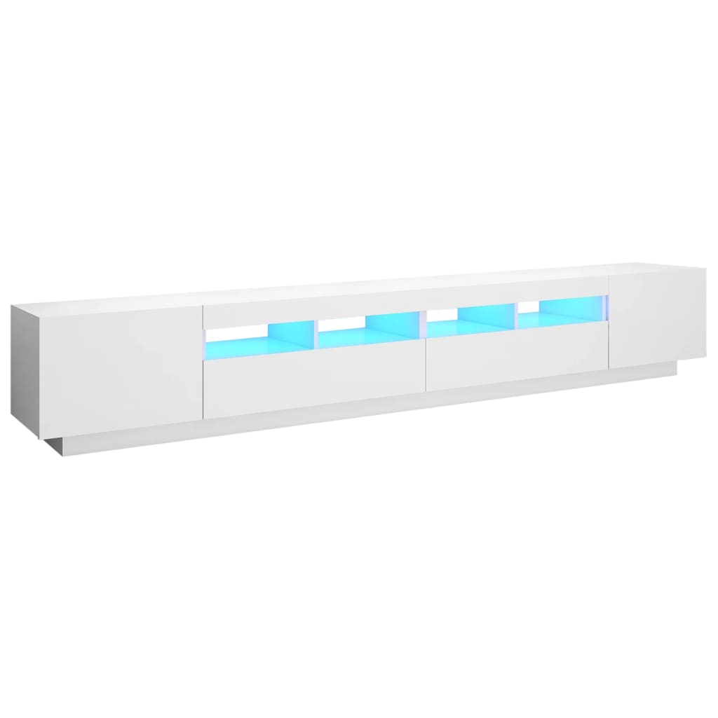 Fehér tv-szekrény led-lámpákkal 260 x 35 x 40 cm