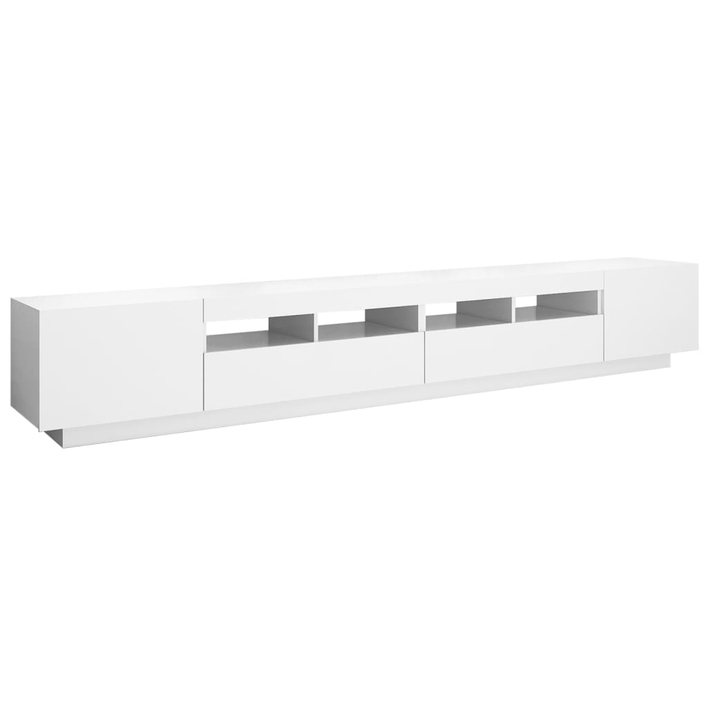 Fehér tv-szekrény led-lámpákkal 260 x 35 x 40 cm