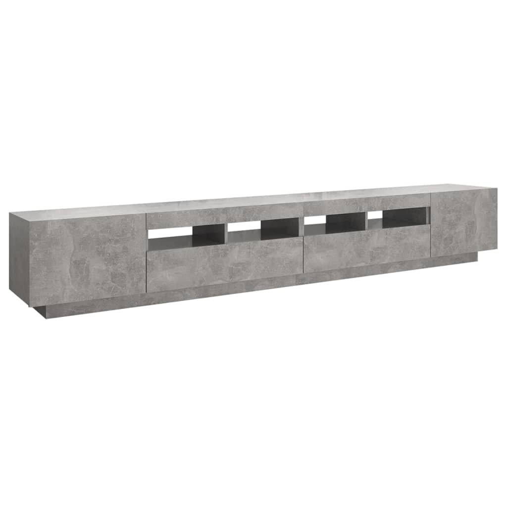 Betonszürke tv-szekrény led-lámpákkal 260 x 35 x 40 cm Betonszürke tv-szekrény led-lámpákkal 260 x 35 x 40 cm