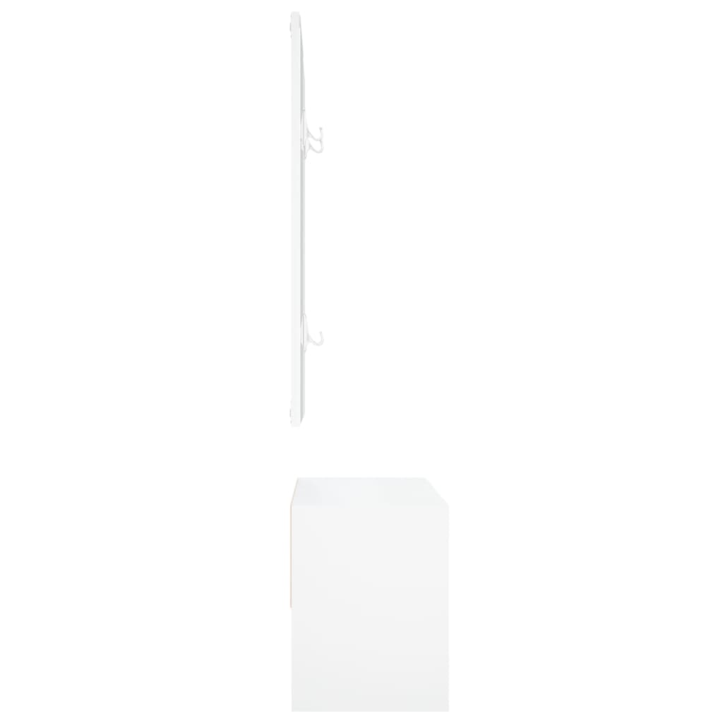 Fehér szerelt fa előszobai bútorszett