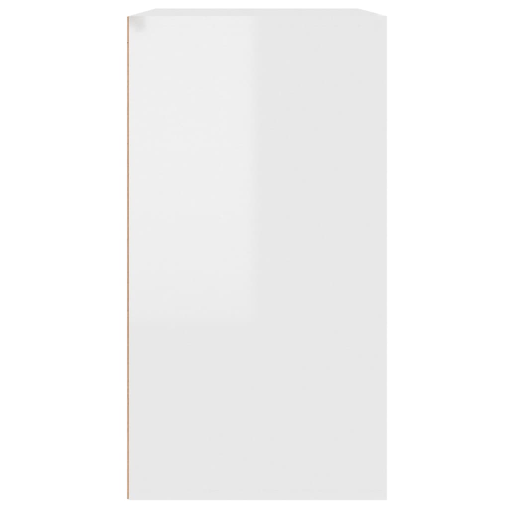 Magasfényű fehér szerelt fa pipereszekrény 80 x 40 x 75 cm