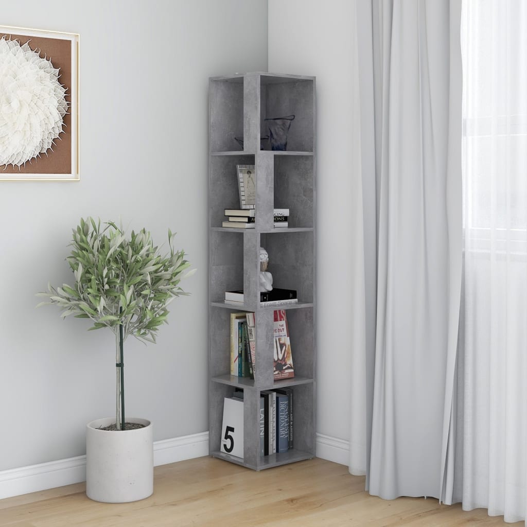 Betonszürke forgácslap sarokszekrény 33 x 33 x 164,5 cm