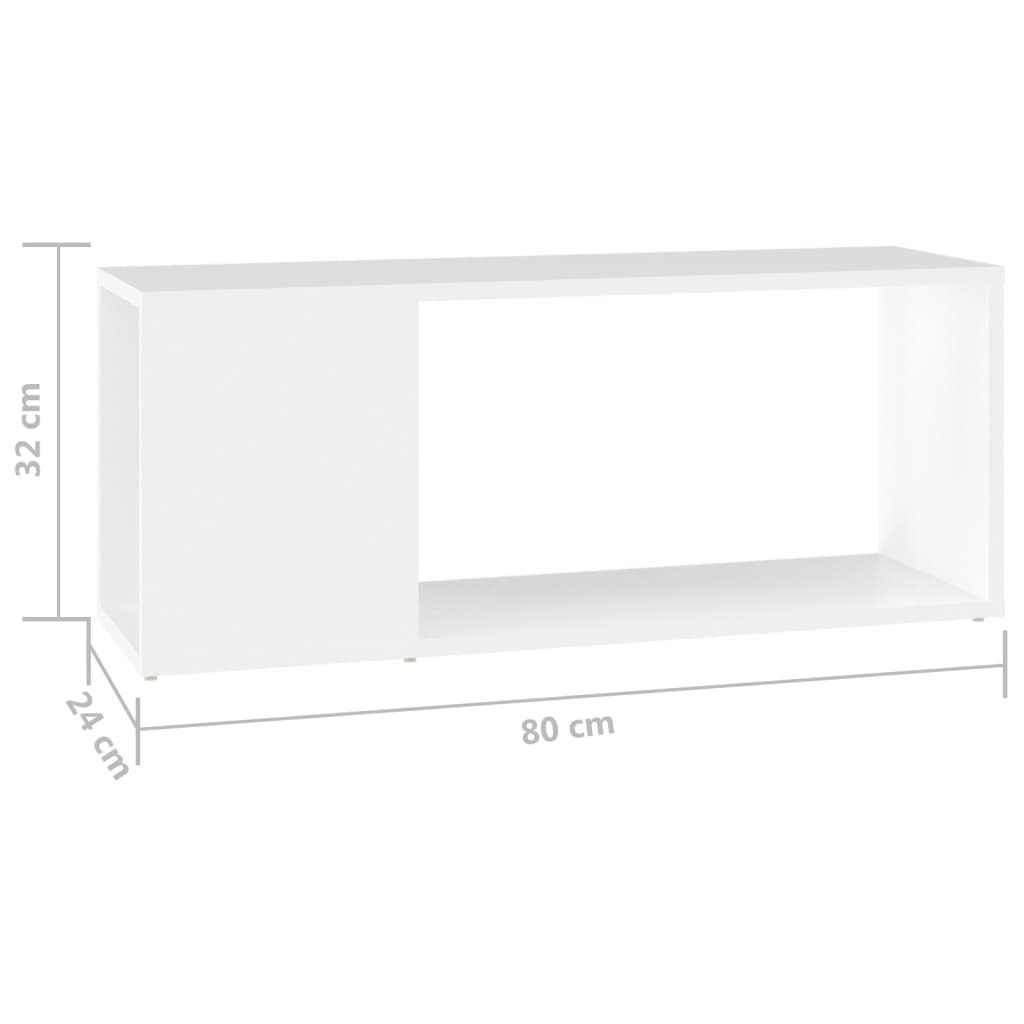 Fehér forgácslap tv-szekrény 80 x 24 x 32 cm