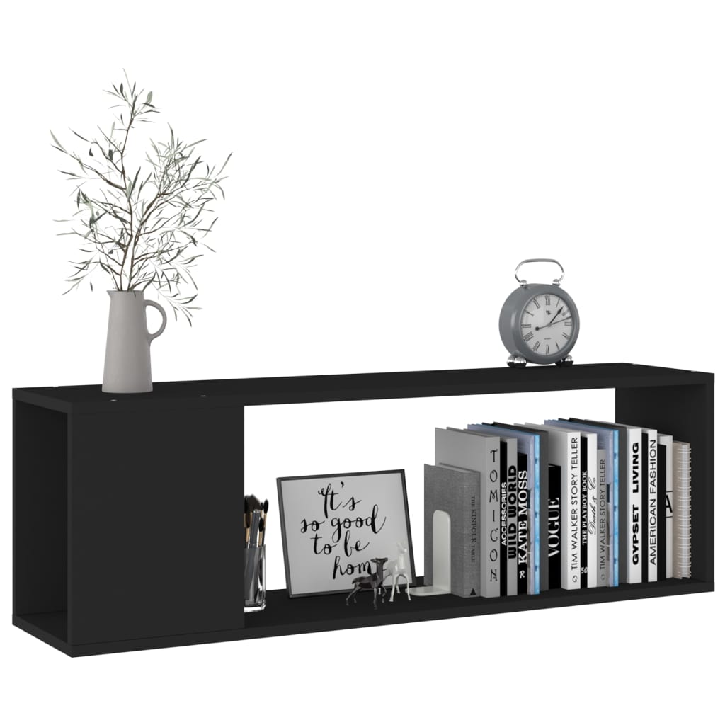 Fekete forgácslap tv-szekrény 100 x 24 x 32 cm Fekete forgácslap tv-szekrény 100 x 24 x 32 cm