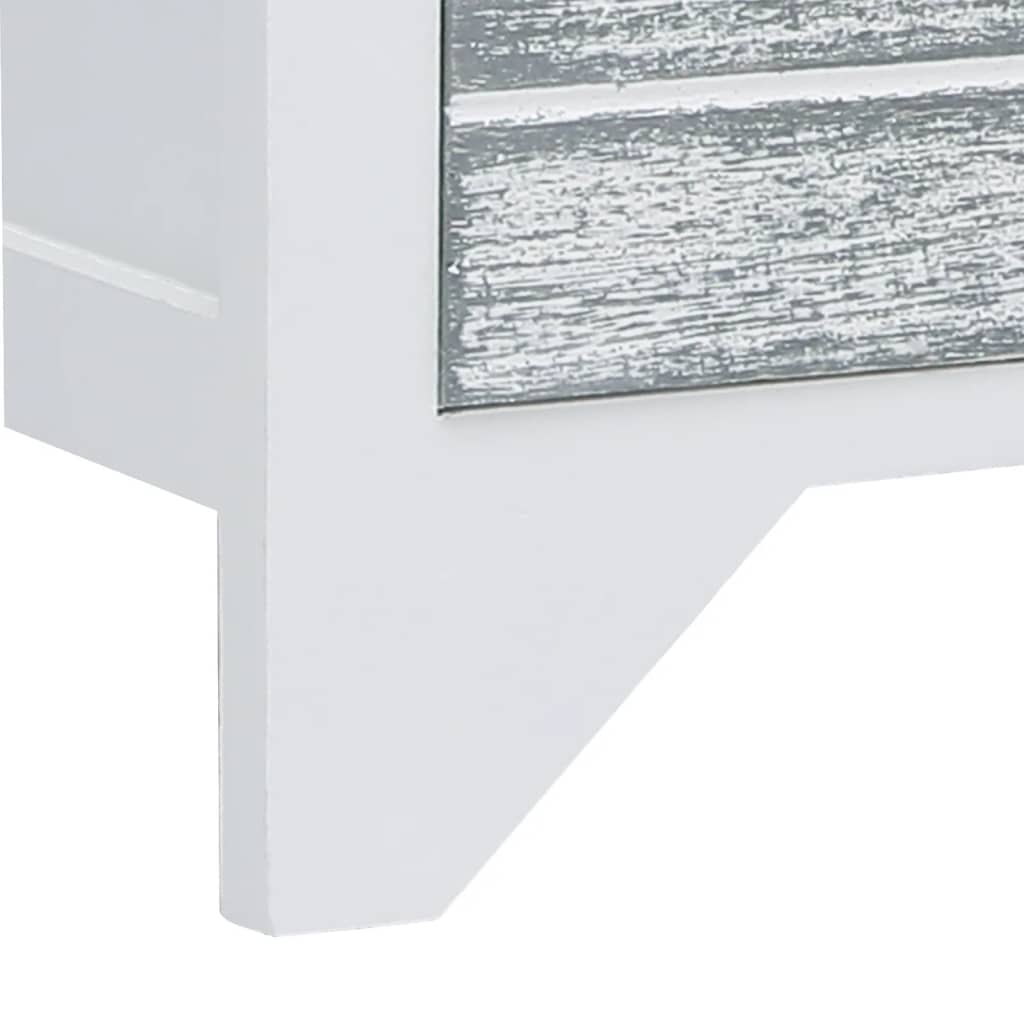 Fehér-szürke tömör császárfa tv-szekrény 108 x 30 x 40 cm Fehér-szürke tömör császárfa tv-szekrény 108 x 30 x 40 cm