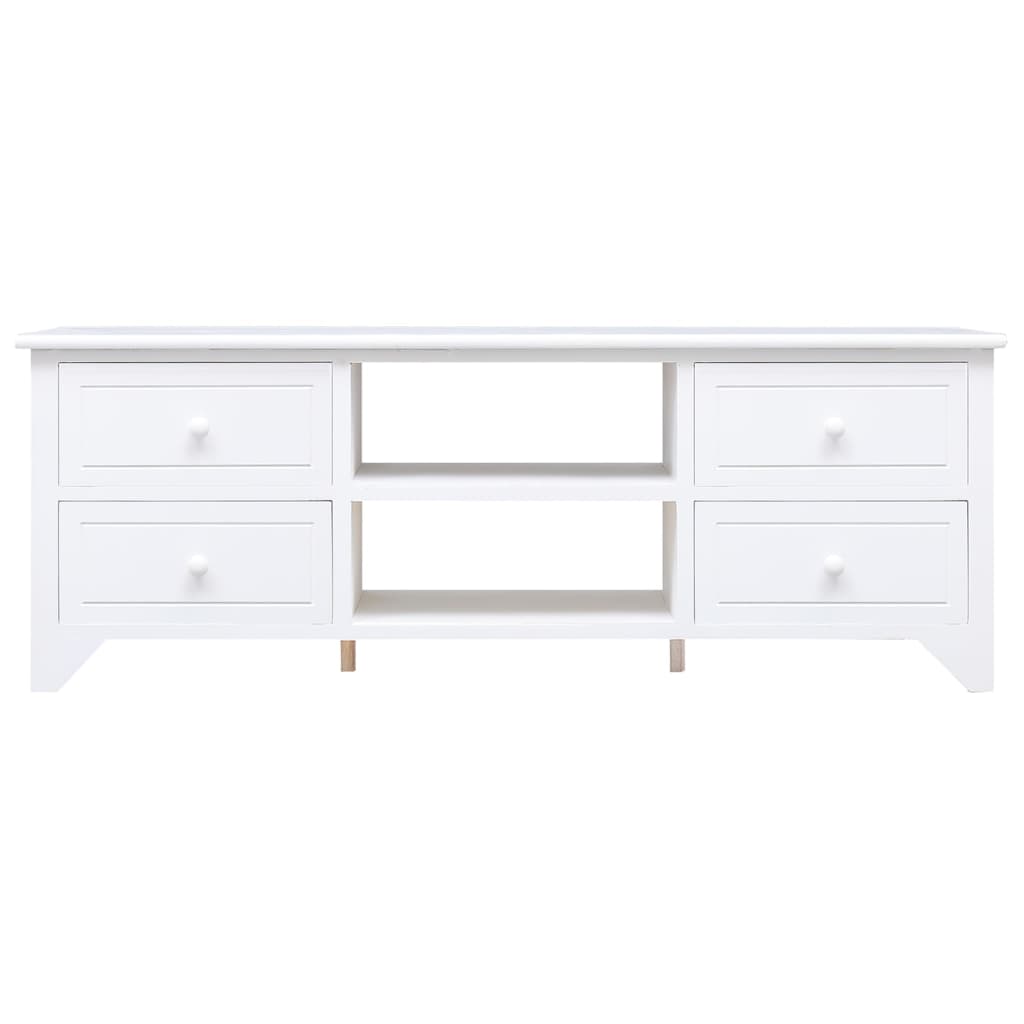 Fehér tömör császárfa tv-szekrény 108 x 30 x 40 cm Fehér tömör császárfa tv-szekrény 108 x 30 x 40 cm