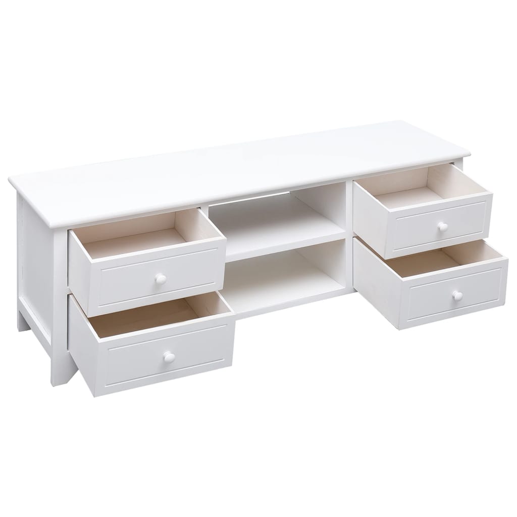 Fehér tömör császárfa tv-szekrény 108 x 30 x 40 cm Fehér tömör császárfa tv-szekrény 108 x 30 x 40 cm