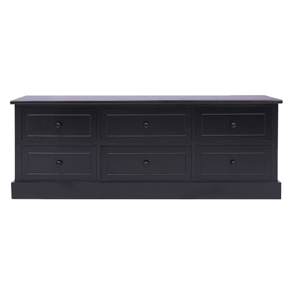 Fekete tömör császárfa tv-szekrény 108 x 30 x 40 cm