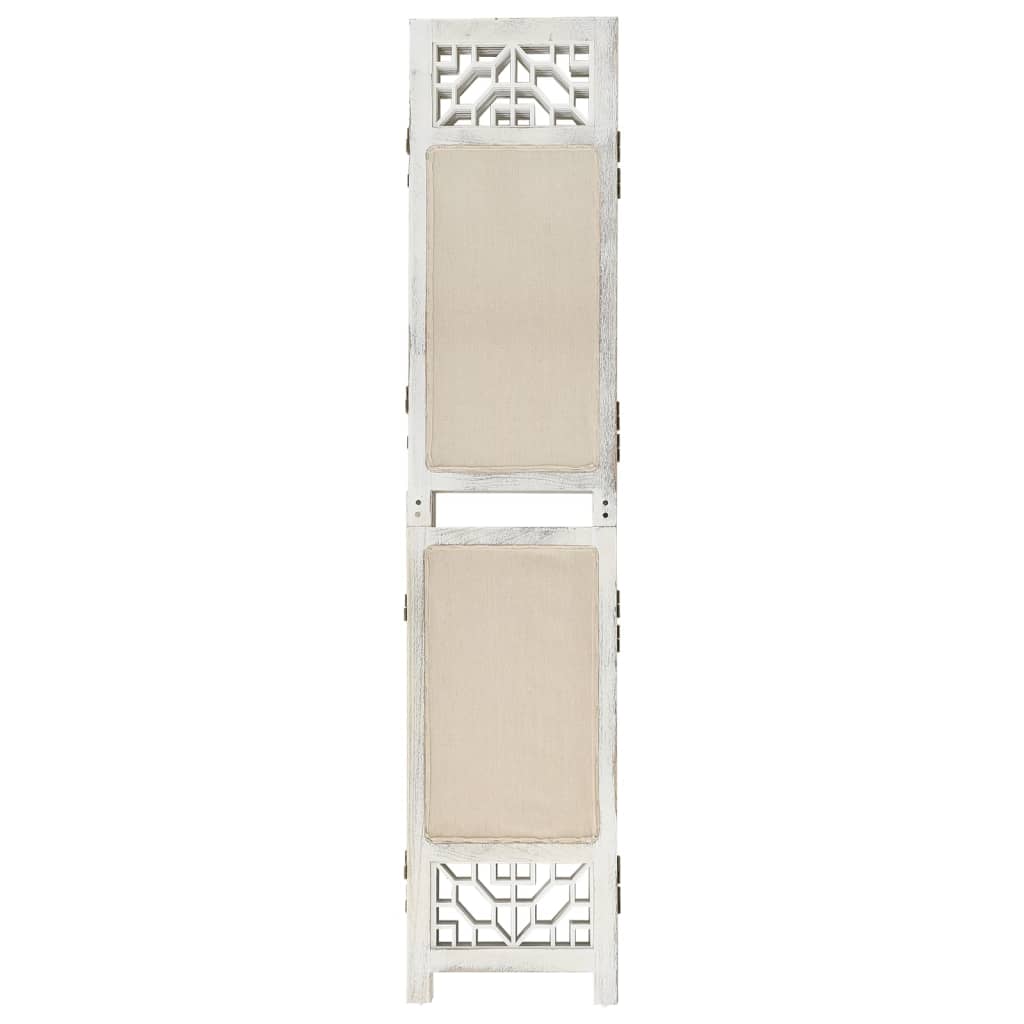 338559 4-panel room divider cream 140x165 cm fabric