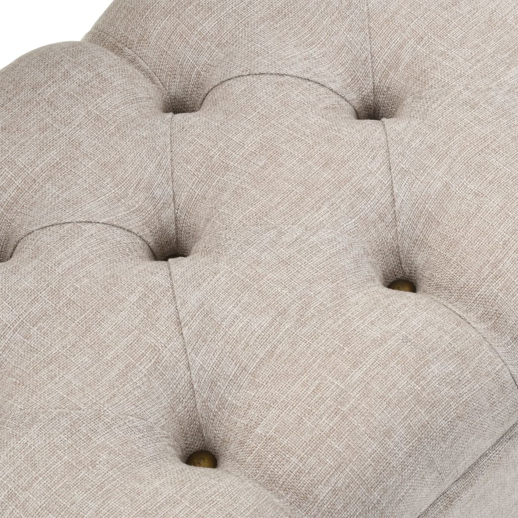 Krémszínű szövet tárolópad háttámlával 110 cm