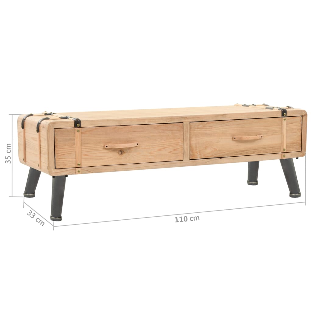 Tömör fenyőfa tv-szekrény 110 x 33 x 35 cm