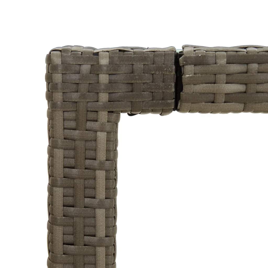 Szürke polyrattan és edzett üveg kerti asztal 190 x 90 x 75 cm