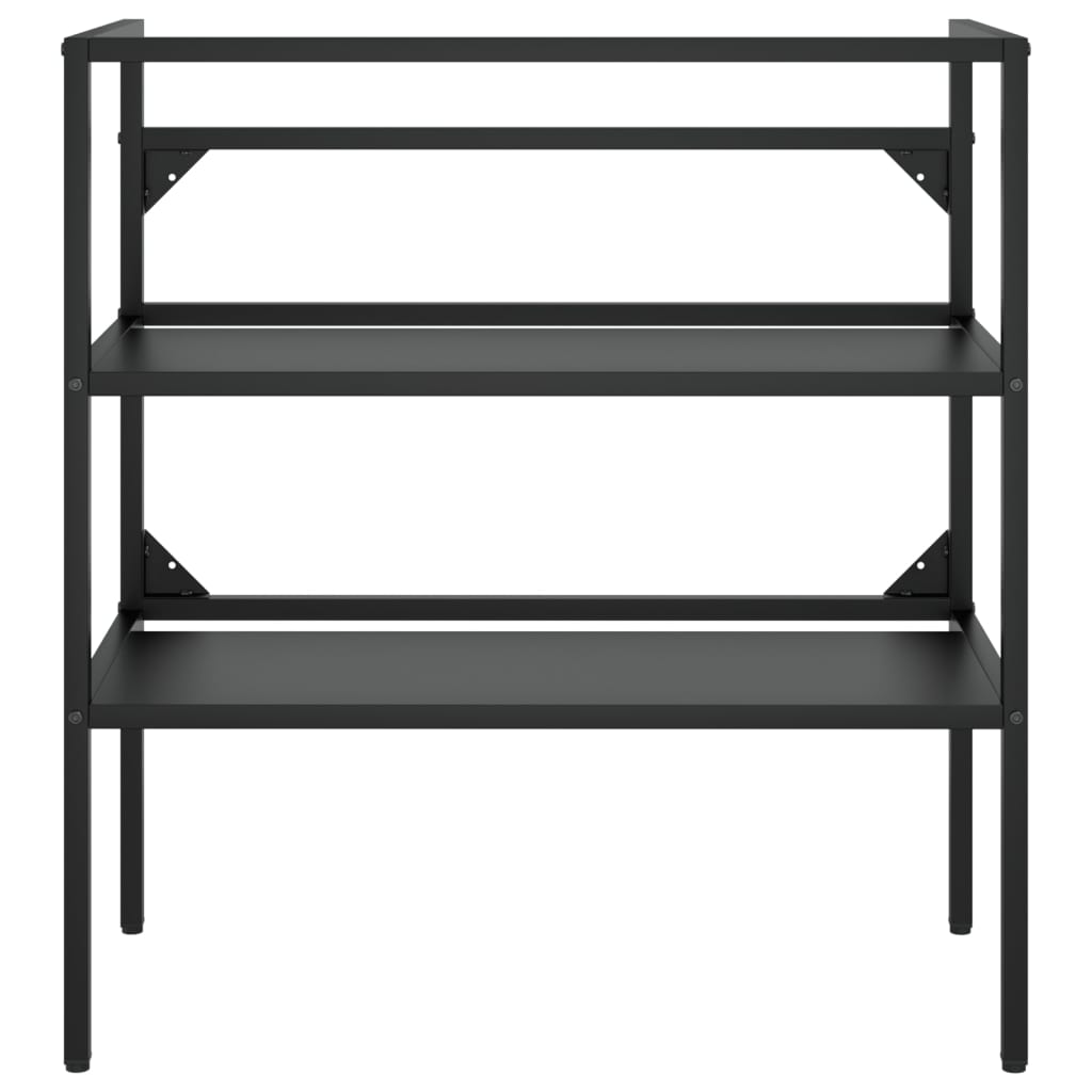 Fekete vas fürdőszobai mosdókagylókeret 79 x 38 x 83 cm