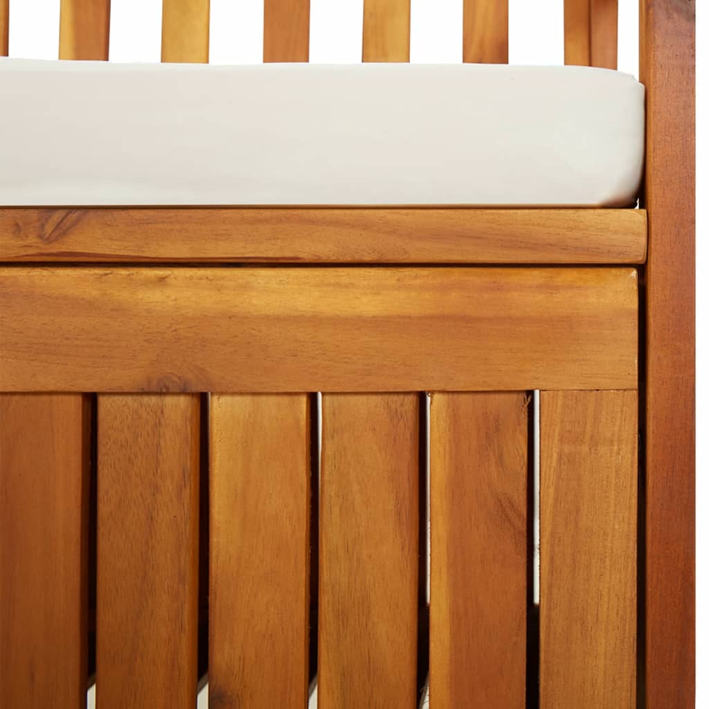 Tömör akácfa tárolópad párnával 148 cm