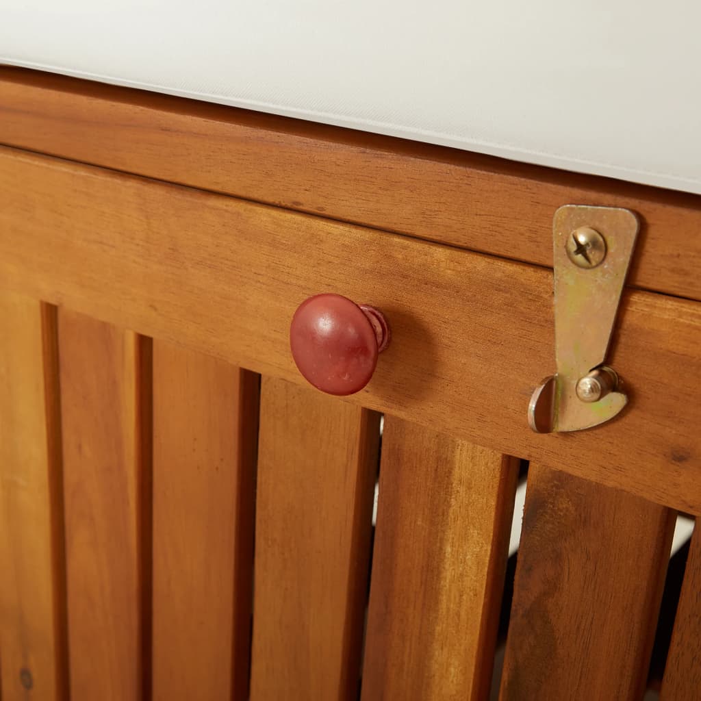 Tömör akácfa tárolópad párnával 148 cm