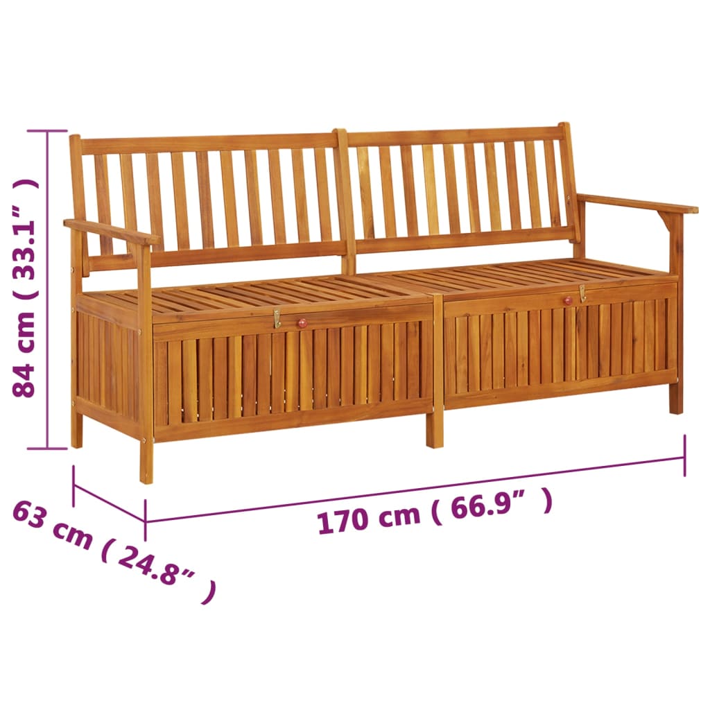 Tömör akácfa tárolópad 170 cm