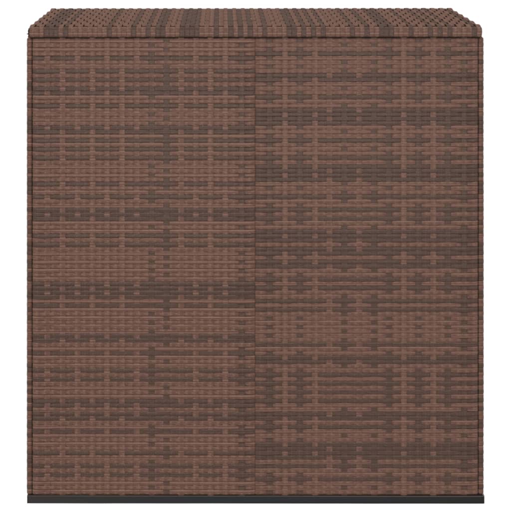 Barna polyrattan kerti párnatartó doboz 100 x 49 x 103,5 cm