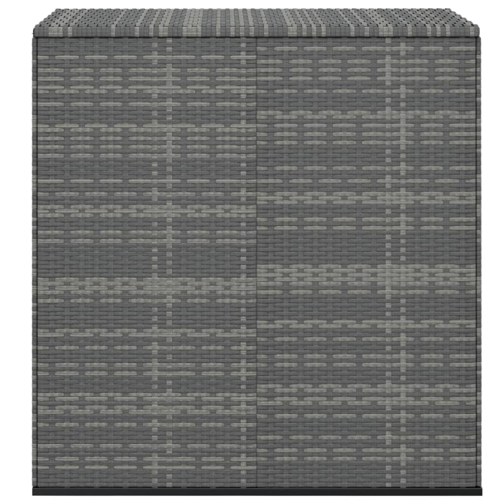Szürke polyrattan kerti párnatartó doboz 100 x 49 x 103,5 cm