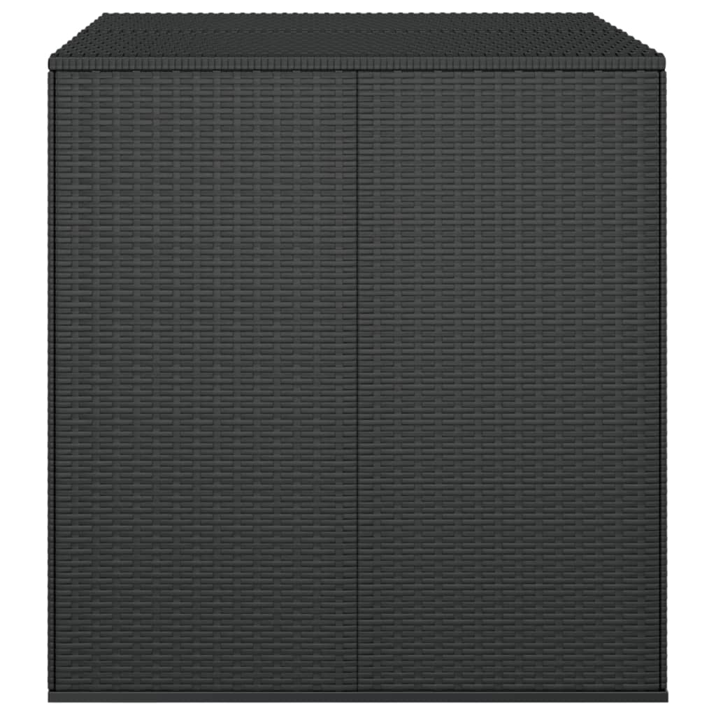 Fekete polietilén rattan kerti párnatartó láda 100x97,5x104 cm