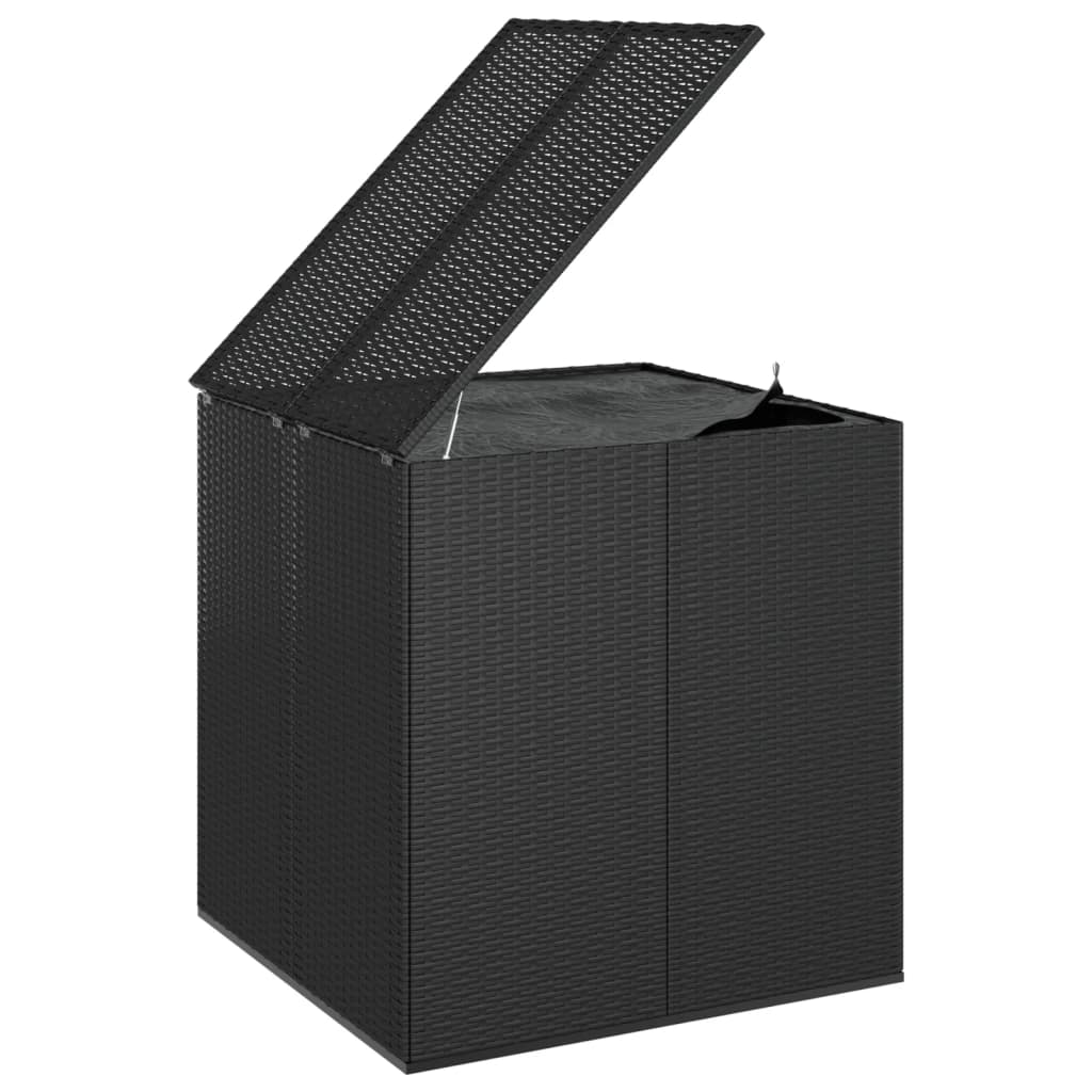 Fekete polietilén rattan kerti párnatartó láda 100x97,5x104 cm