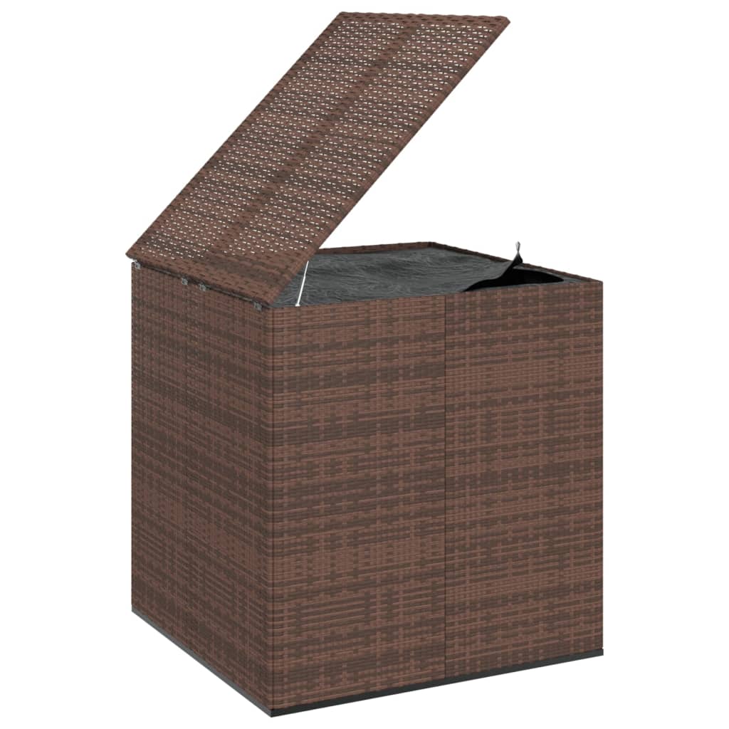 Barna polietilén rattan kerti párnatartó láda 100x97,5x104 cm