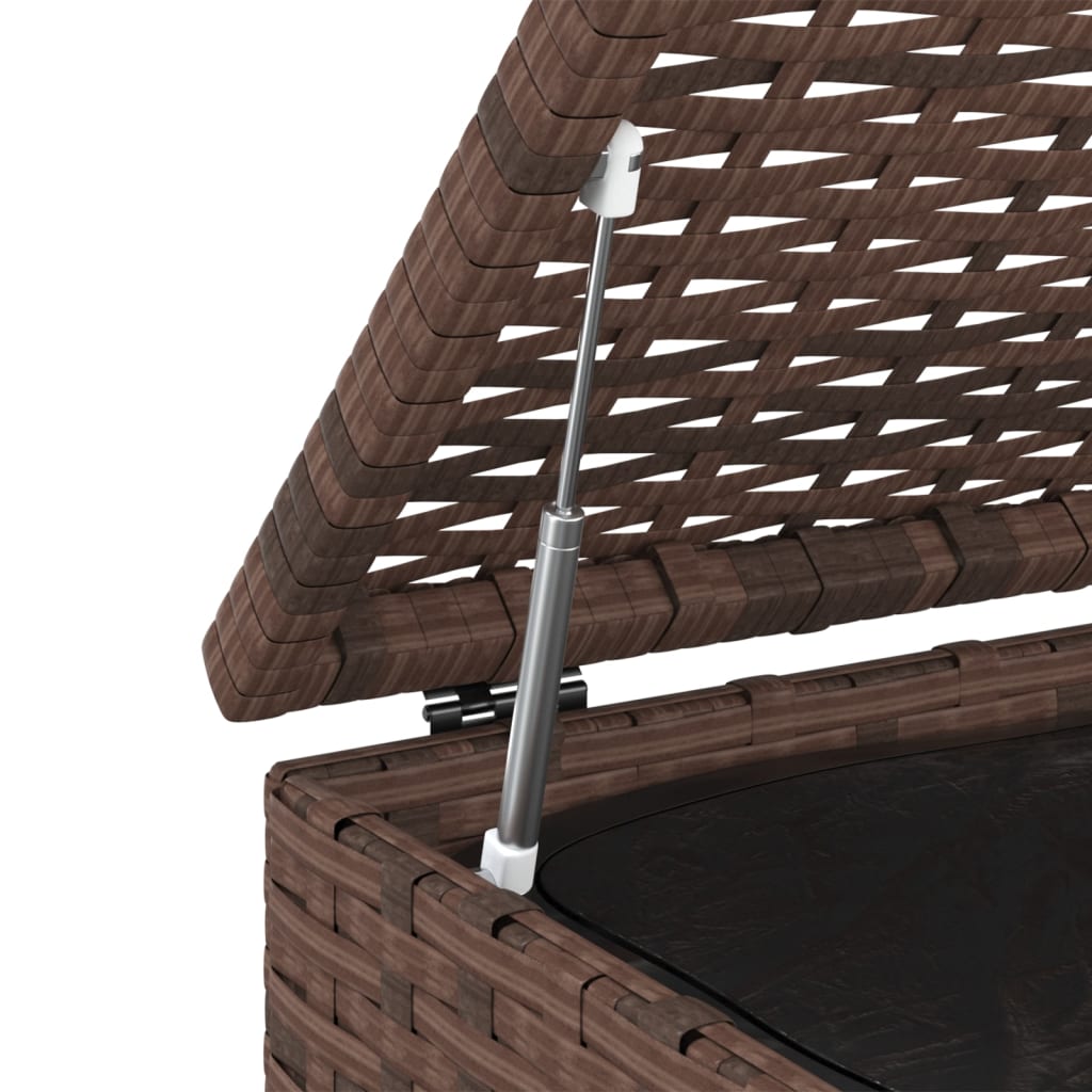 Barna polietilén rattan kerti párnatartó láda 100x97,5x104 cm