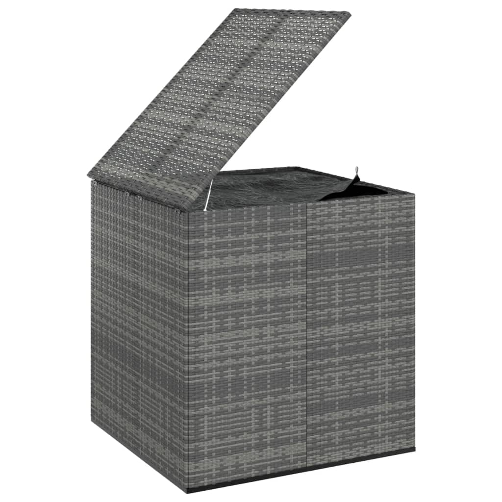 Szürke polietilén rattan kerti párnatartó láda 100x97,5x104 cm
