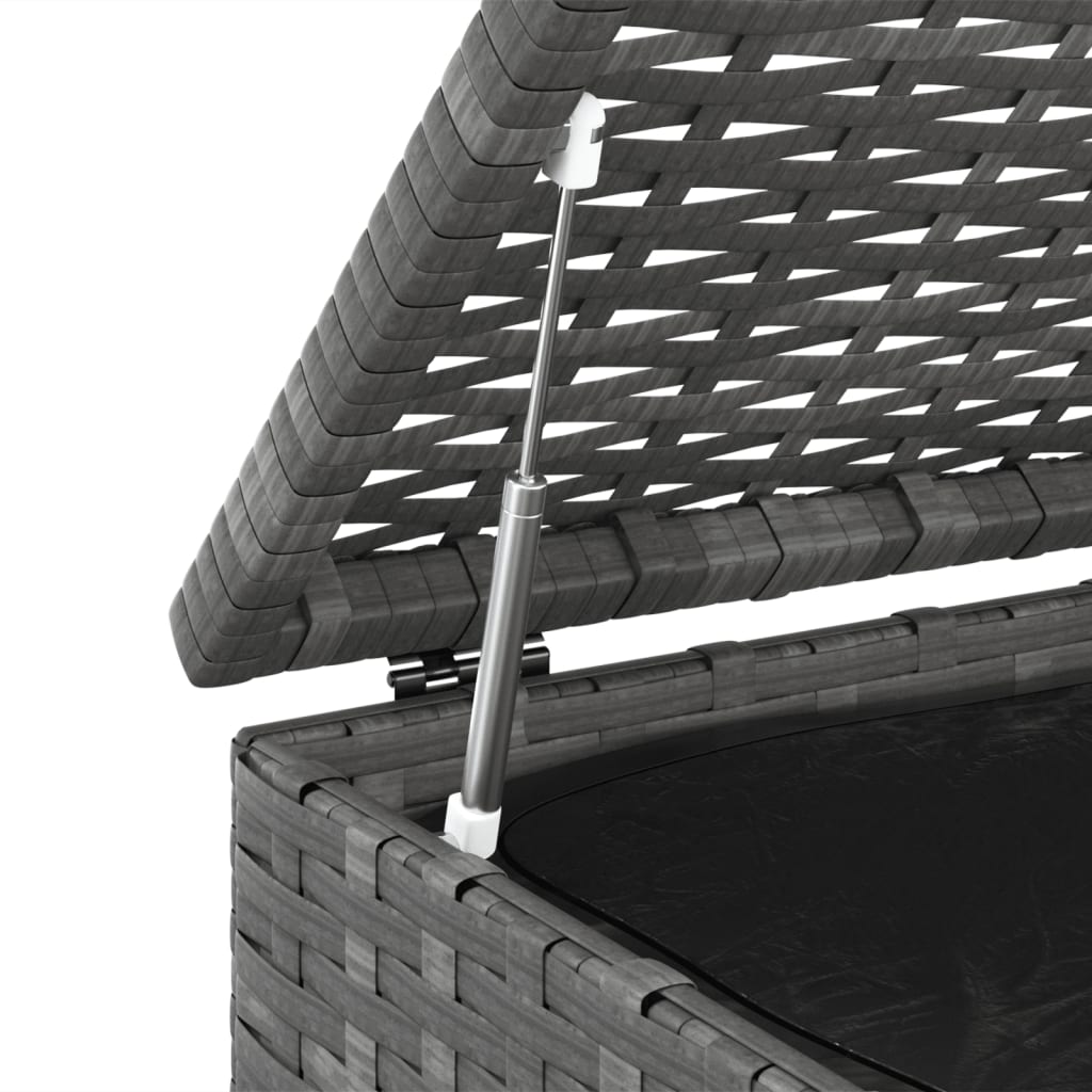 Szürke polietilén rattan kerti párnatartó láda 100x97,5x104 cm