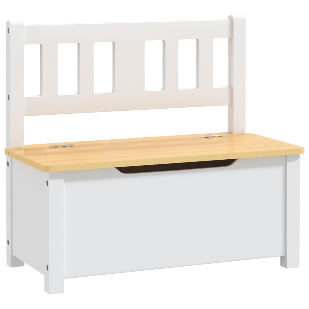 Fehér-bézs mdf gyermek tárolópad 60 x 30 x 55 cm