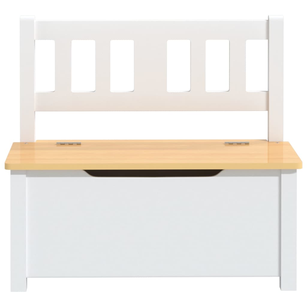Fehér-bézs mdf gyermek tárolópad 60 x 30 x 55 cm