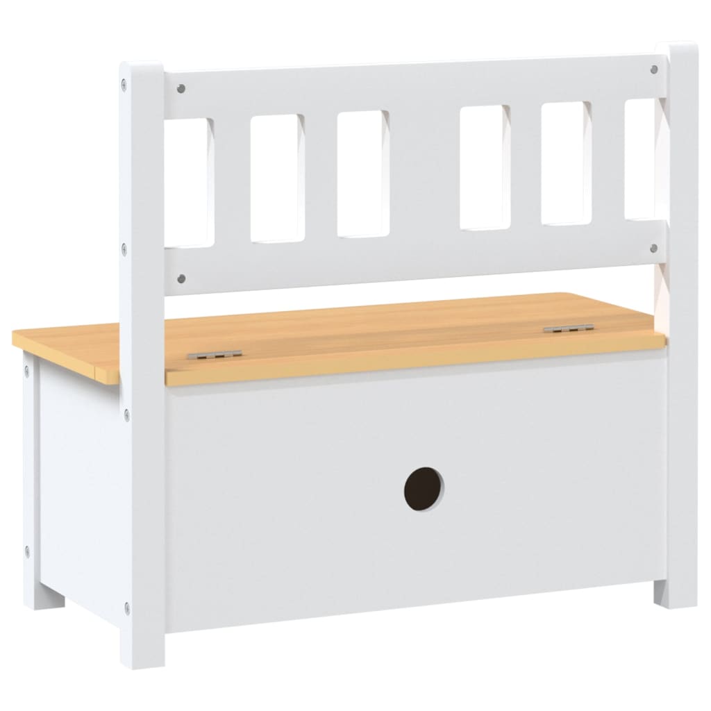 Fehér-bézs mdf gyermek tárolópad 60 x 30 x 55 cm