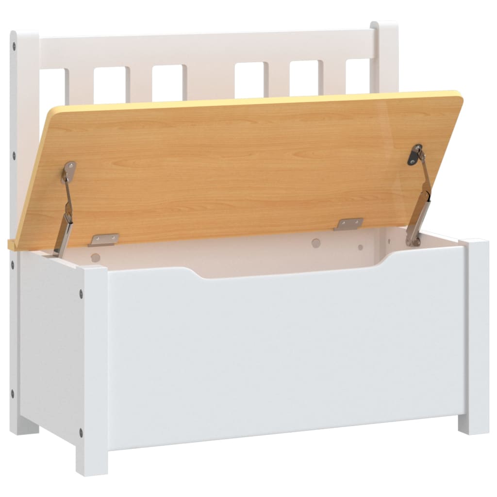 Fehér-bézs mdf gyermek tárolópad 60 x 30 x 55 cm