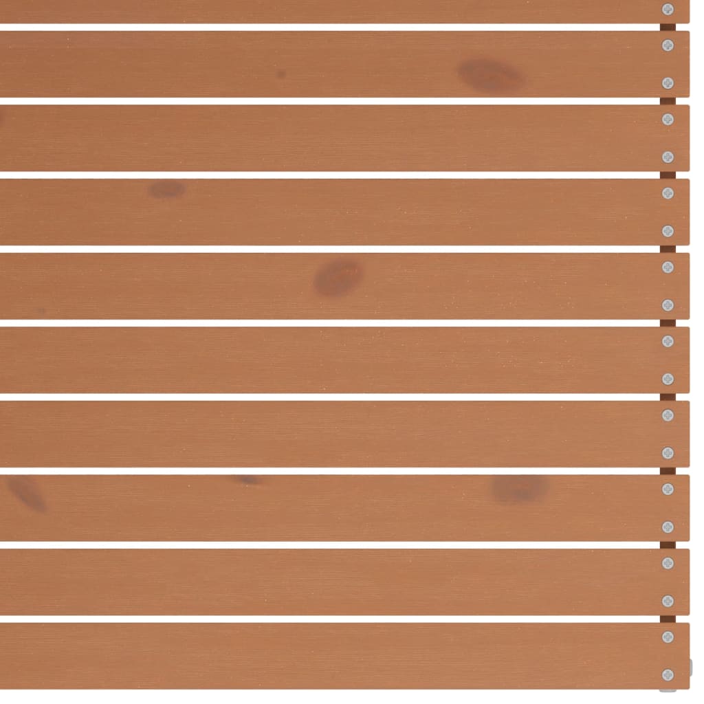 Kétszemélyes mézbarna tömör fenyőfa kerti kanapé