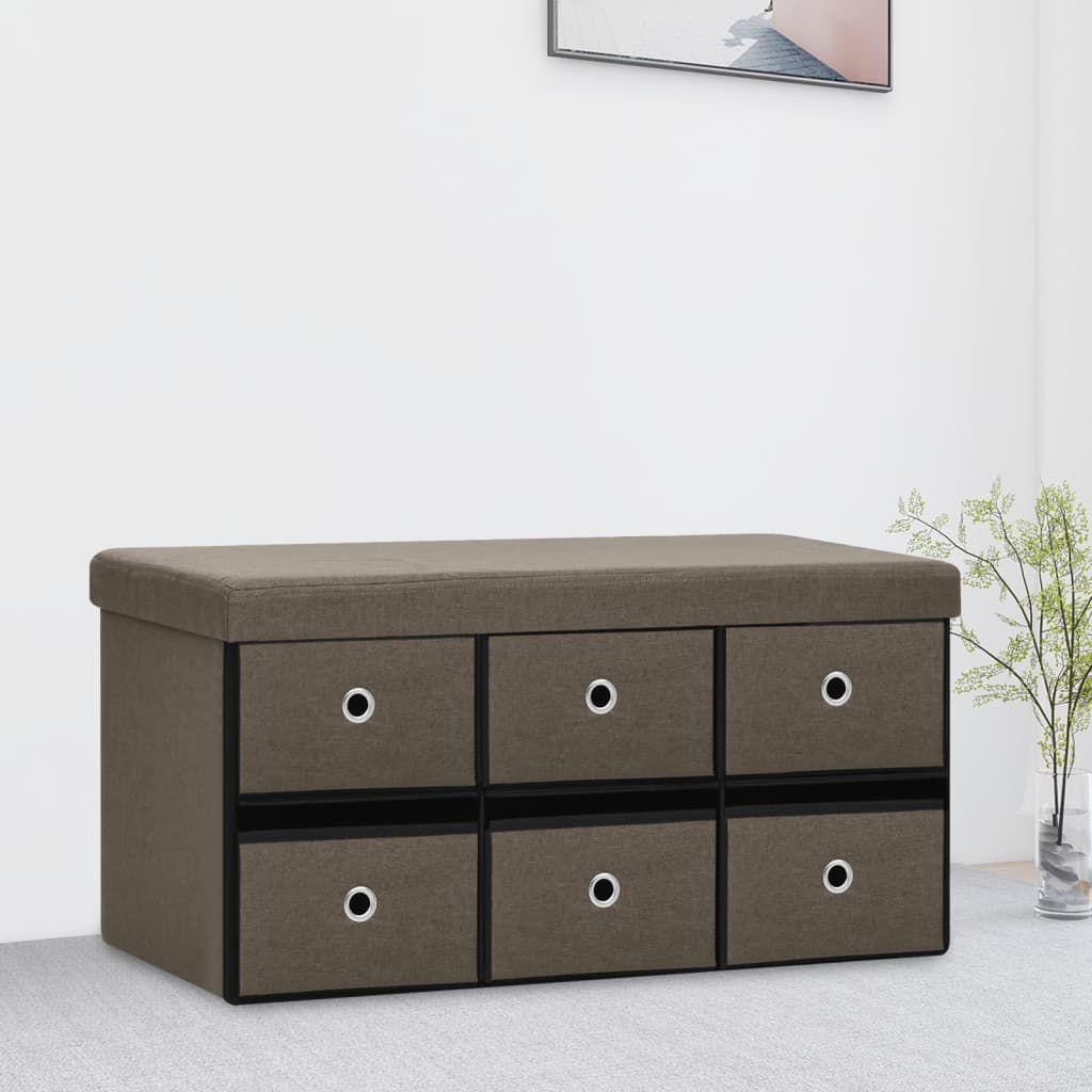 Barna összecsukható művászon tárolópad 76 x 38 x 38 cm