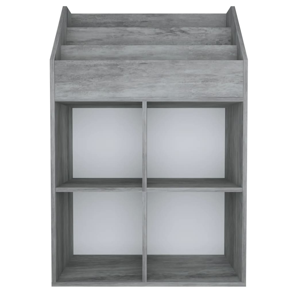 Betonszürke forgácslap gyerek újságtartó 71 x 30 x 114 cm