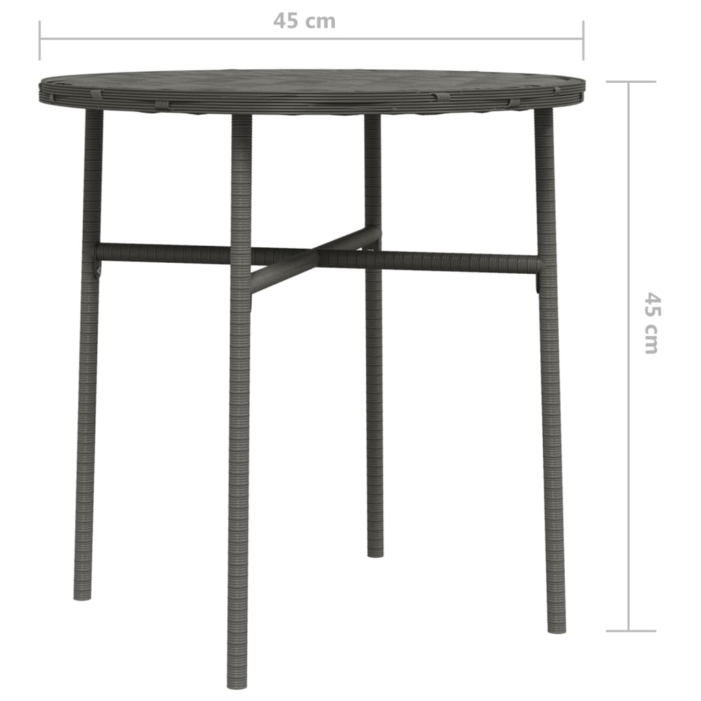 Szürke polyrattan teázóasztal 45 cm