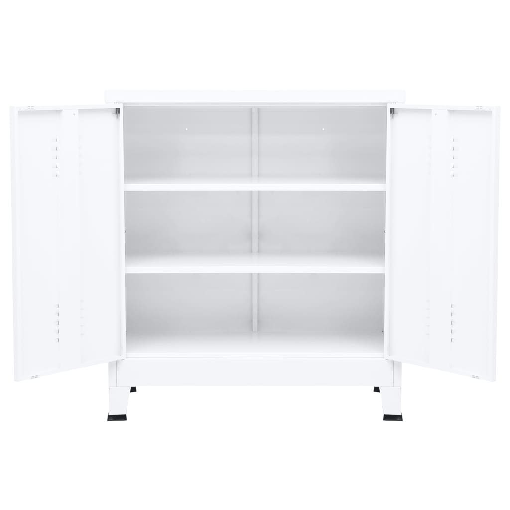 Fehér acél ipari irattartó szekrény 90 x 40 x 100 cm