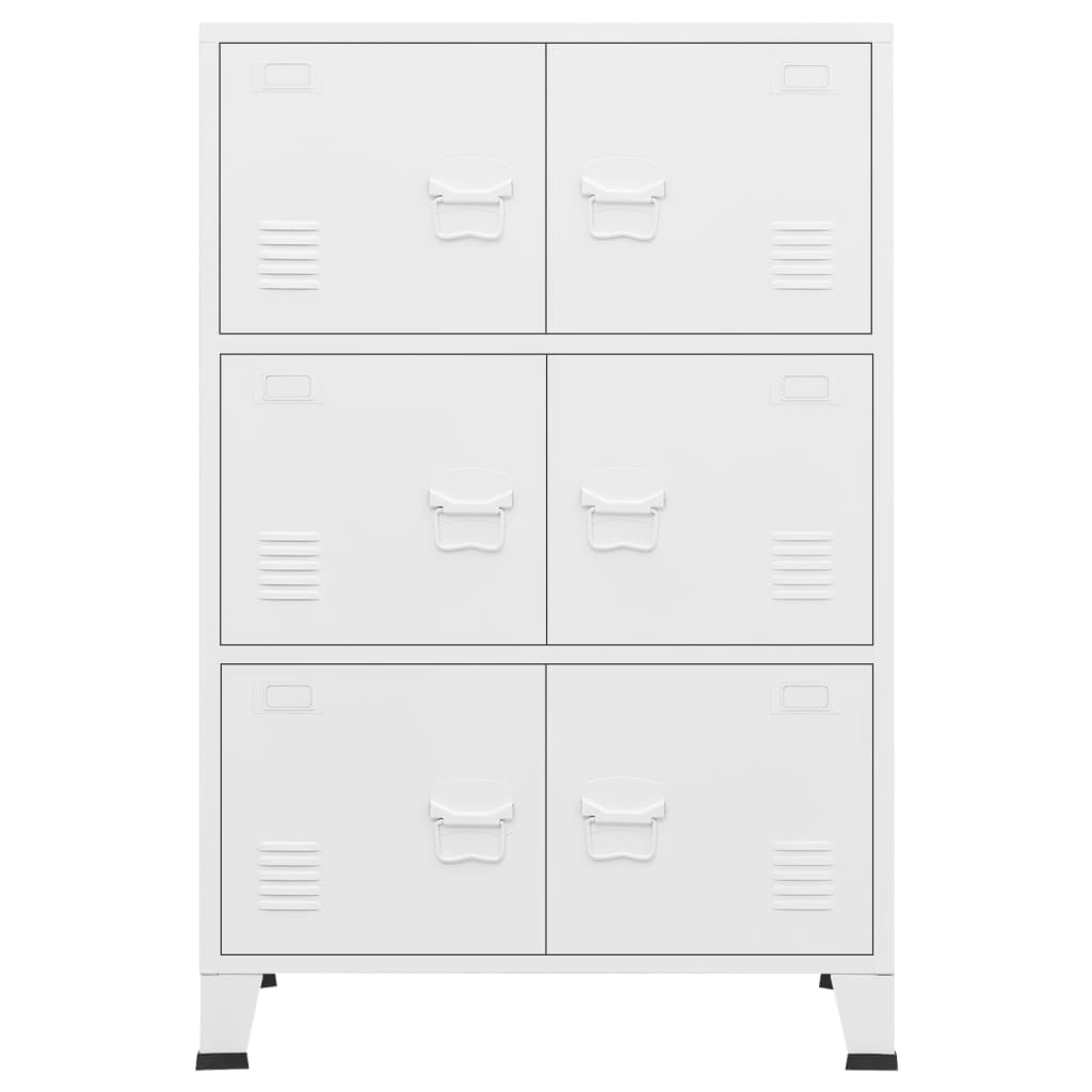 Fehér fém ipari irattartó szekrény 75 x 40 x 115 cm