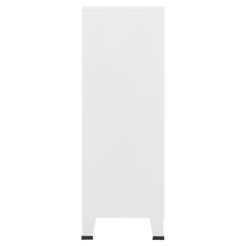 Fehér fém ipari irattartó szekrény 75 x 40 x 115 cm