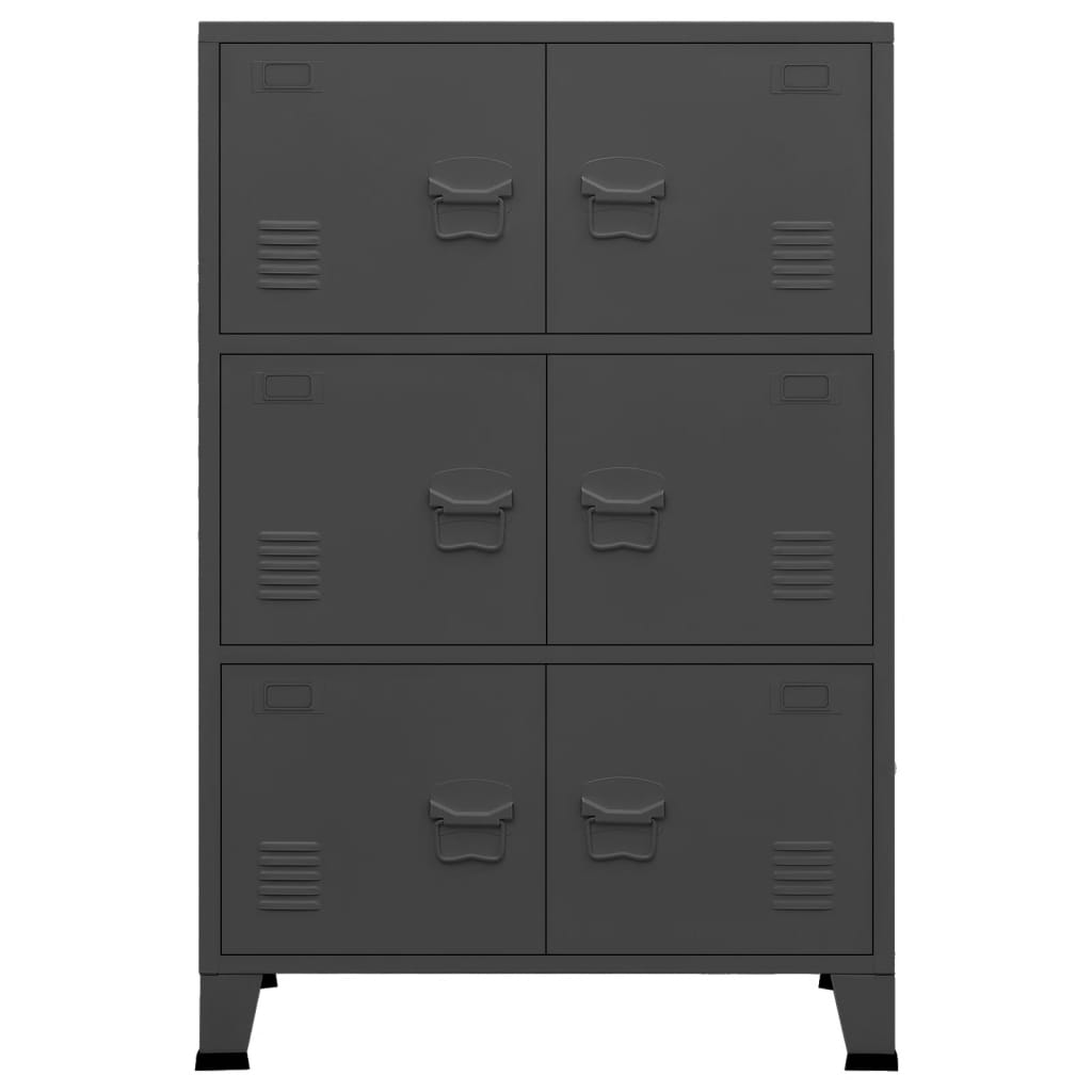 Antracitszürke fém ipari irattartó szekrény 75 x 40 x 115 cm