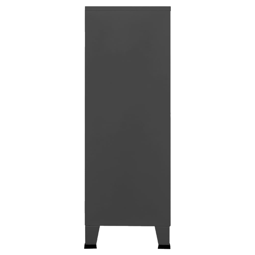 Antracitszürke fém ipari irattartó szekrény 75 x 40 x 115 cm