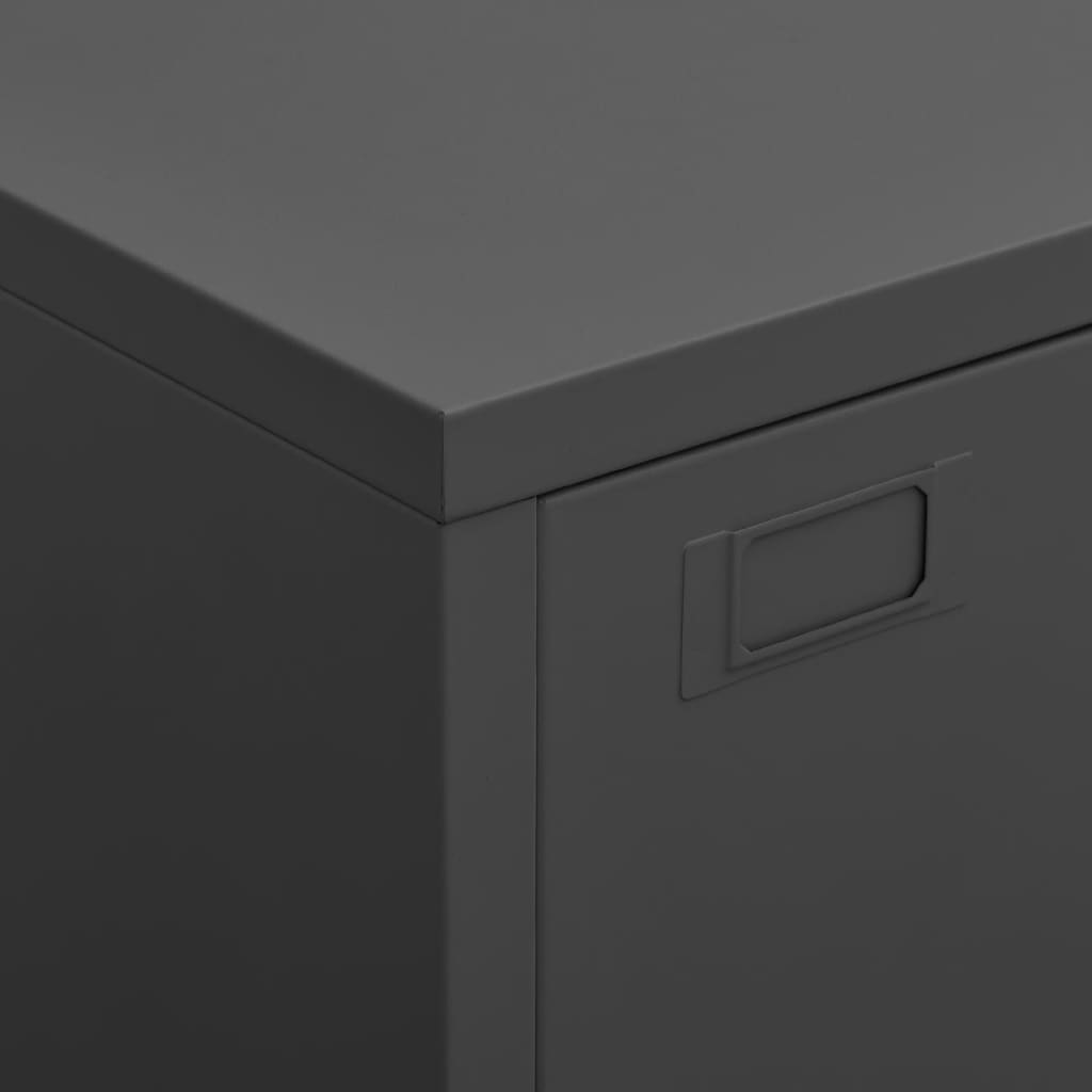 Antracitszürke fém ipari irattartó szekrény 75 x 40 x 115 cm