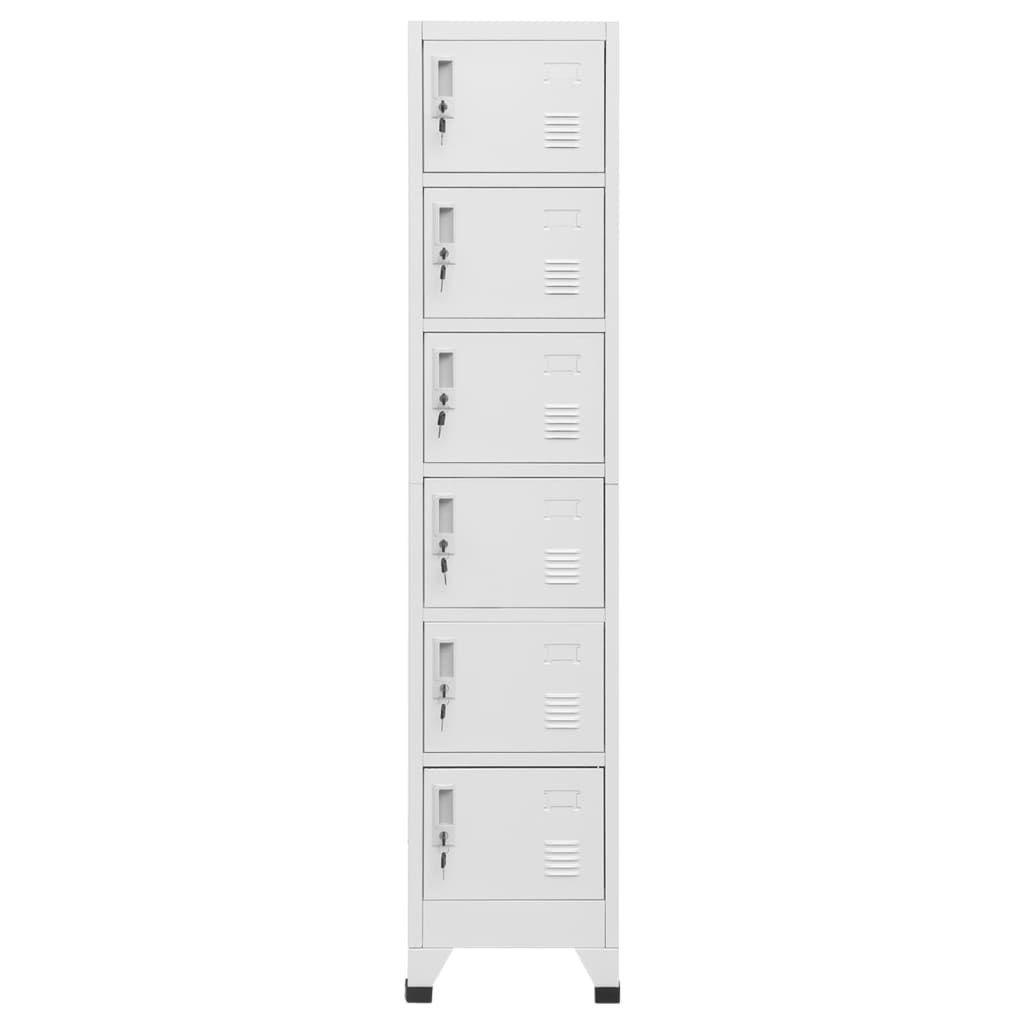 Világosszürke acél zárható szekrény 38 x 40 x 180 cm